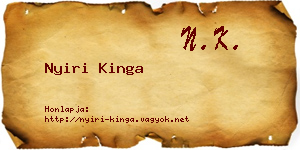 Nyiri Kinga névjegykártya
